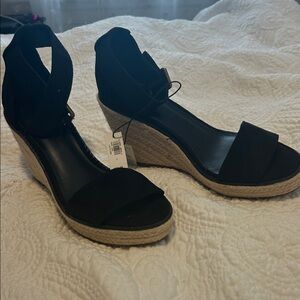 Banana Republic Black Wedge Sandals